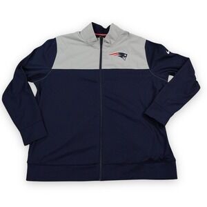 Nike New England Patriots Jacket Mens Extra Large Blue Grey Sideline Coaches NFL